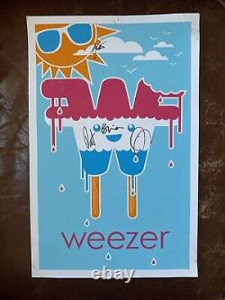 Weezer BAND SIGNED Concert Tour Poster 2016 Tour Rivers Cuomo Autograph