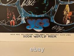 Yes Band Hand Signed 2004 World Tour Poster Autograph Steve Howe Jon Anderson